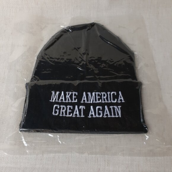 New MAGA - Black and White Beanie Knit Cap - Picture 3 of 5